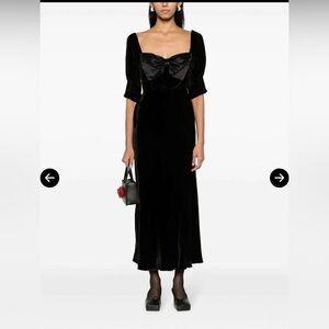 RIXO Black Long Sleeve Dress